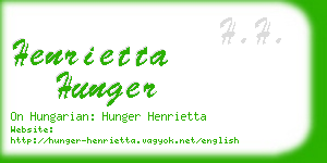 henrietta hunger business card